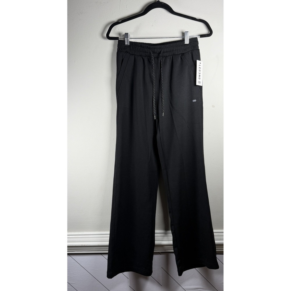 NWT Legend Sweatpants Mens Small Black Joggers Tapered Gym Workout Zip Pockets